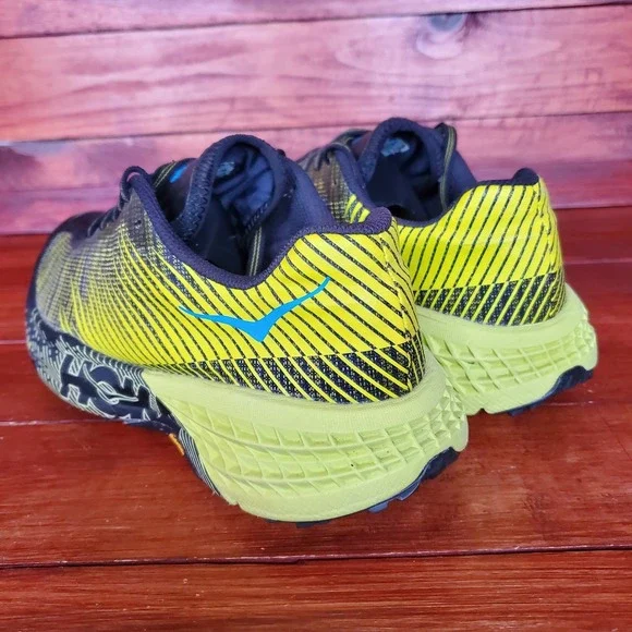 Hoka One One EVO SpeedGoat Shoes Women 9 Trail Sneakers‎ Black Yellow Vibram - Picture 2 of 7